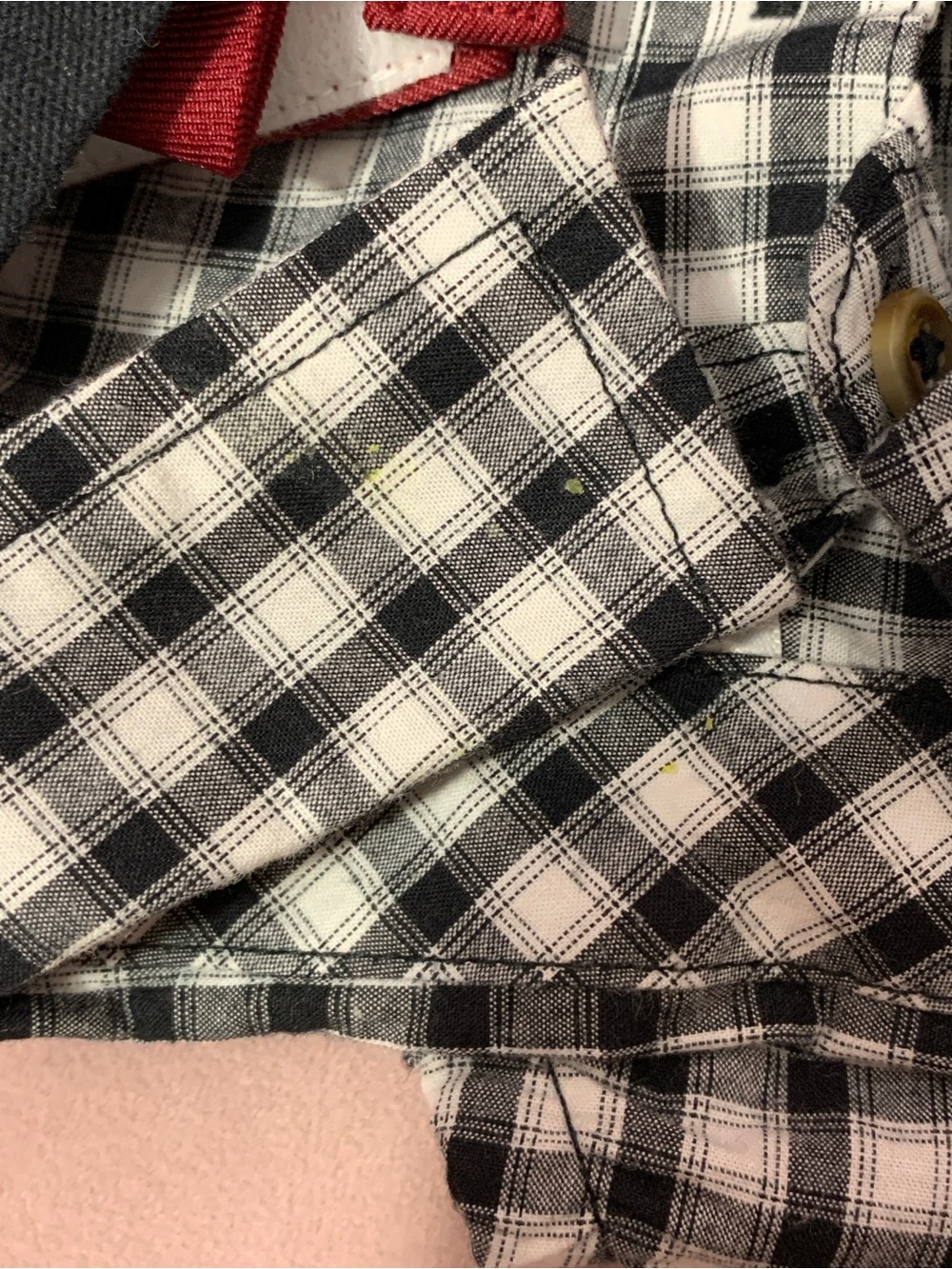 Carter's Black and White Plaid Onesie with Red Bow Tie Accent and Pants - Picture 3 of 7